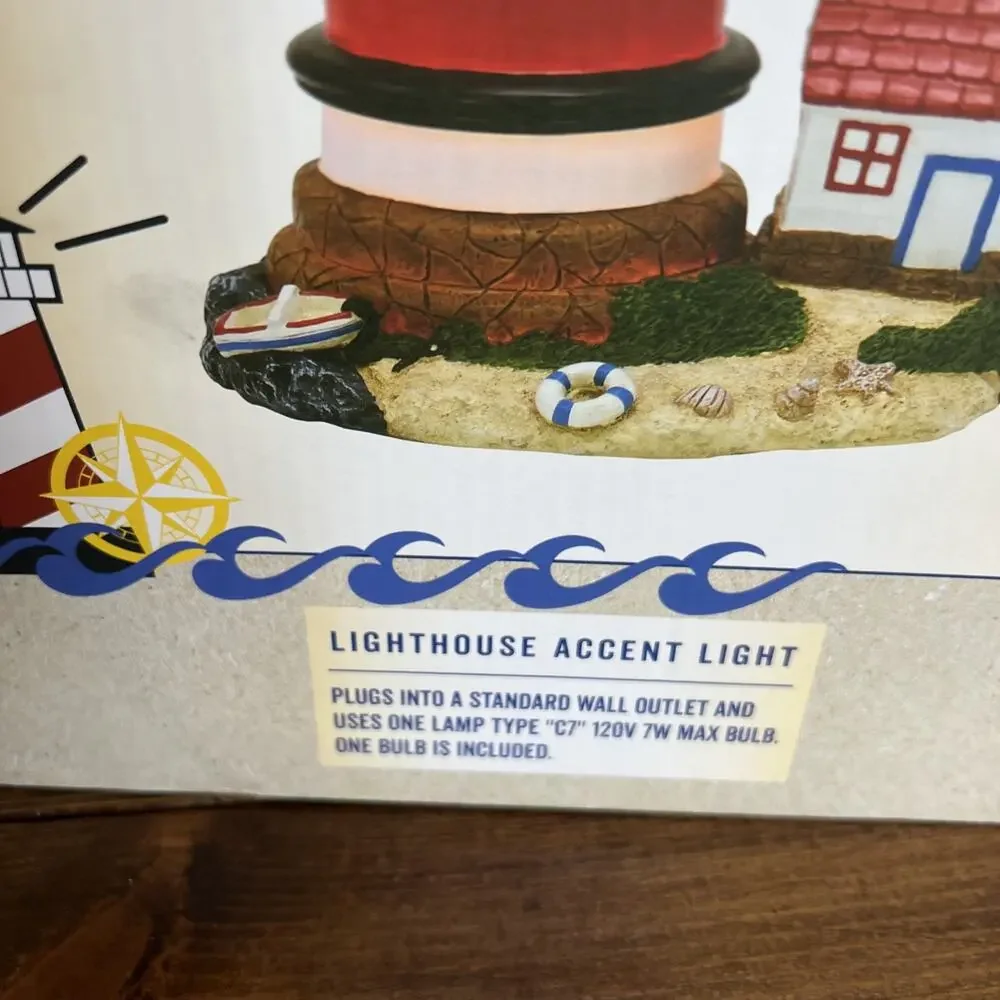 vintage Cracker Barrel Lighthouse Accent Light RARE EUC Works Model HX-17